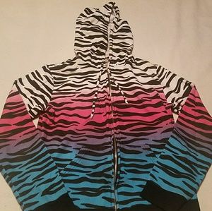 Colorful Zebra Striped Hoodie